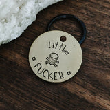 Pet ID Tag - Little F***er - Cat tag for cats - Pet Name Tag - Hand Stamped - Personalized - Cat Collar - Small dog - Cat Tag - Small tag