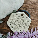 Pet ID Tags - Ray of F***ing Sunshine- Dog tag for dogs - Pet Name Tag - Hand Stamped - Dog Collar - Sun - Dog Tag - Dog Toys - Funny -