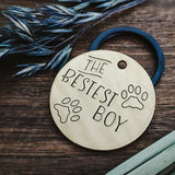 Pet ID tag - The Bestest Boy - Dog tag - Pet Name Tag - Hand Stamped - Personalized - Sun - Custom - Dog Tag - Good dog - Best dog - Cute