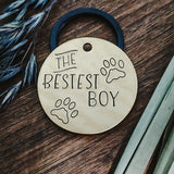 Pet ID tag - The Bestest Boy - Dog tag - Pet Name Tag - Hand Stamped - Personalized - Sun - Custom - Dog Tag - Good dog - Best dog - Cute