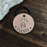 Pet ID Tag - Little F***er - Cat tag for cats - Pet Name Tag - Hand Stamped - Personalized - Cat Collar - Small dog - Cat Tag - Small tag