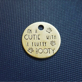 Fluffy Booty Paw Prints ID Tag