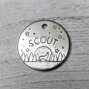 Howling Wolf ID Tag