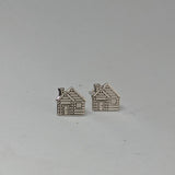 Sterling silver - Rustic cabin earrings