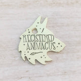 Registered Animagus Wolf head ID Tag