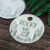 Rocky Raccoon - Pet ID tag - Dog tag for dogs - Pet Tag - Hand Stamped - Personalized - Custom - Wildlife - Canadian - Animals - Raccoon
