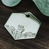 Raccoon and Mushrooms - Pet ID tag - Dog tag for dogs - Pet Tag - Hand Stamped - Personalized - Custom - Wildlife - Canadian - Animals