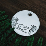 Happy Hippo- ID Tag - Name tag for dog - Handstamped Pet ID - Personalized - Smashpaw - Hippopotamus - Ferns - Africa - House hippo
